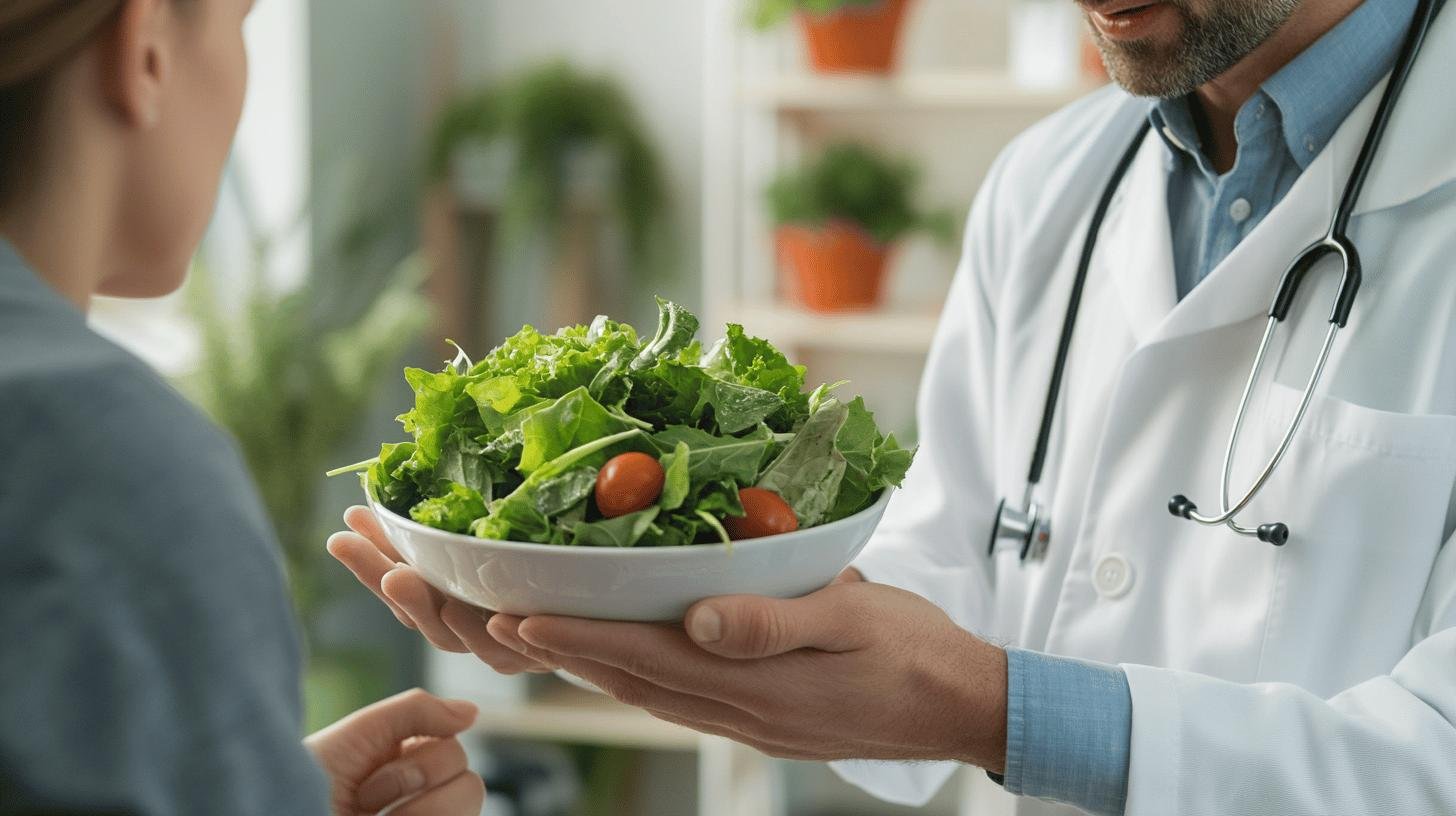 A Doctor Giving His Patient a Plate of Veggies