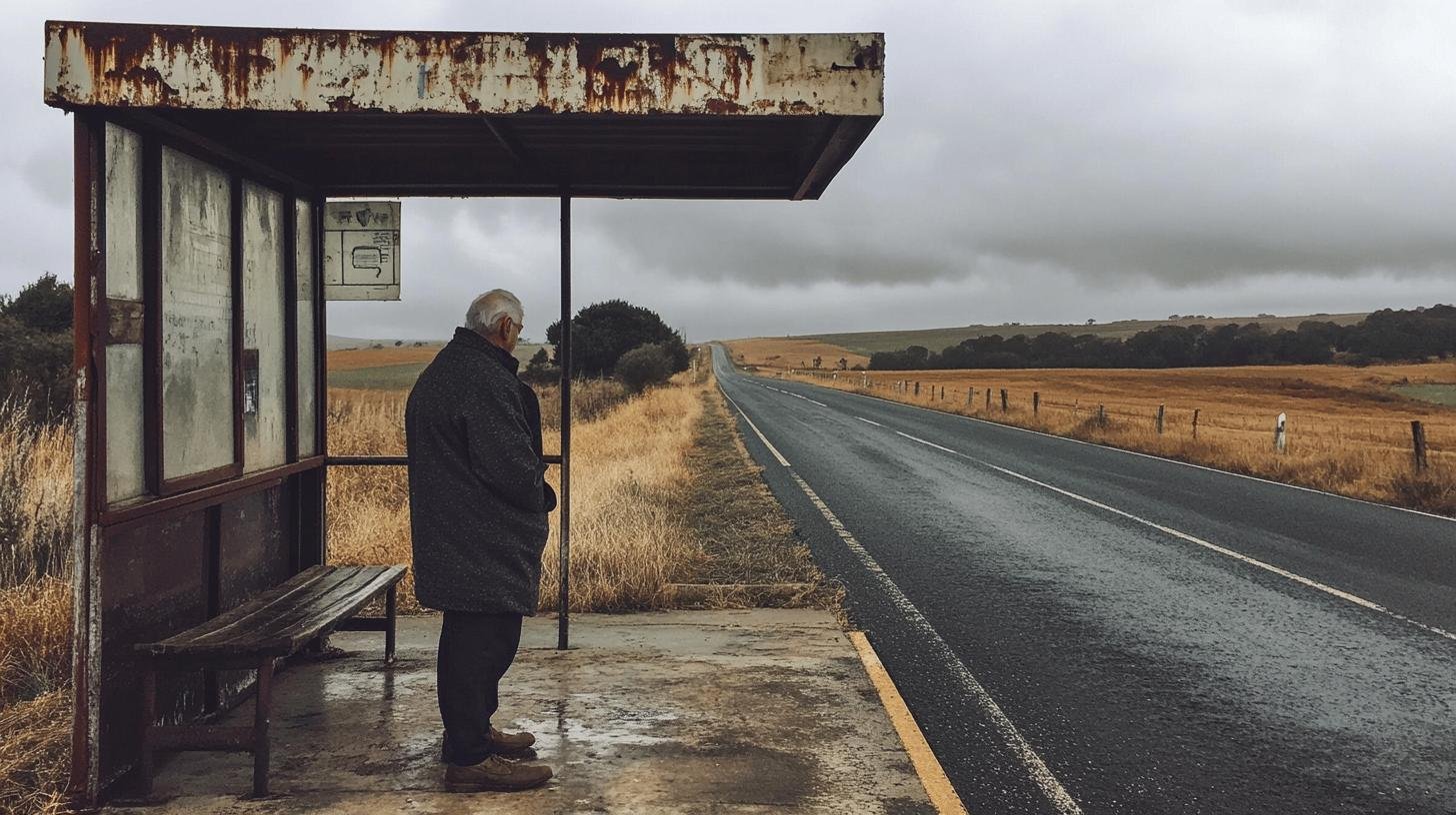 A Man Standing at a Bus stop Along a Lonely Road-Factors Affecting Access to Healthcare-3.jpg