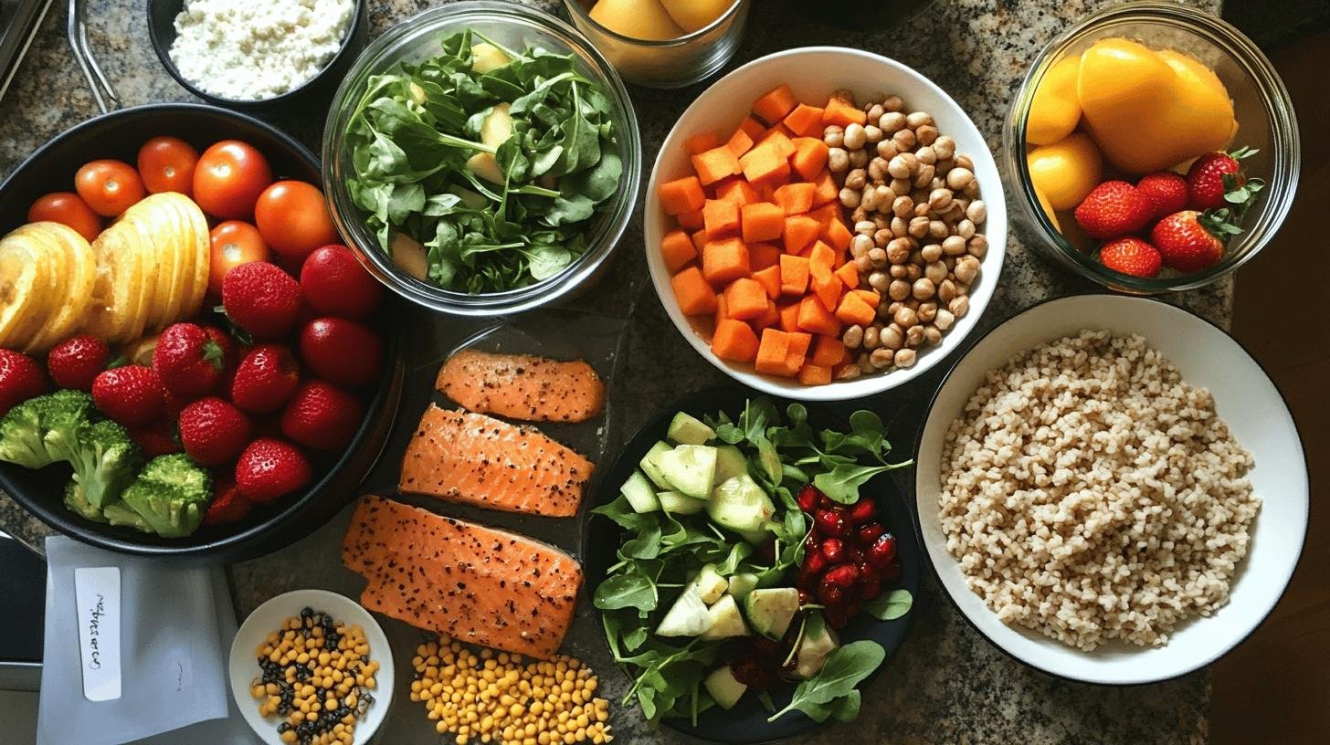 Picture Shows Bowls of Food Ingredients and Strawberry Fruits-Weight Management Tips