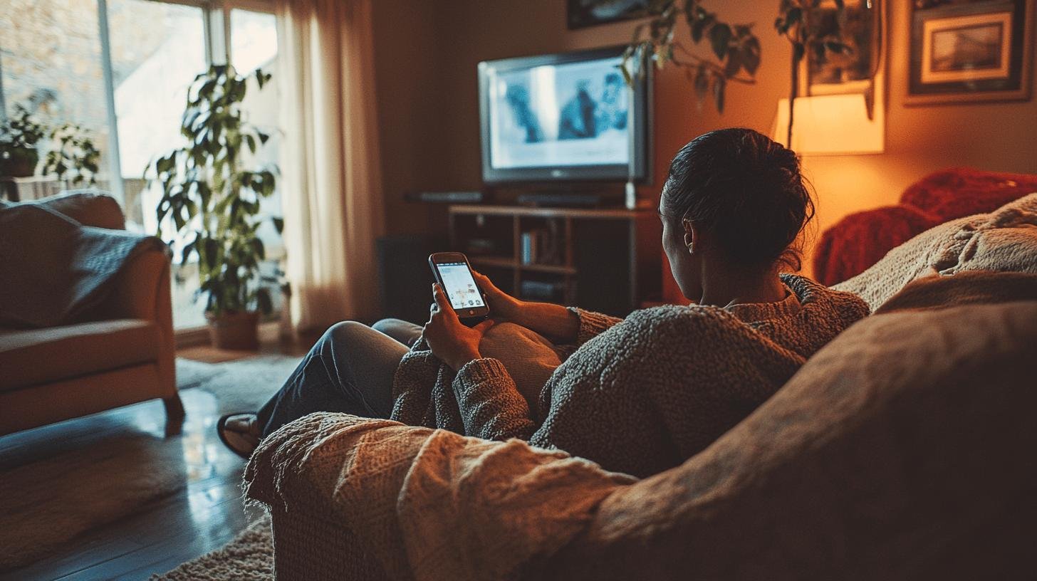 A Woman Sitting on a Couch Looking at Her Phone-4.jpg