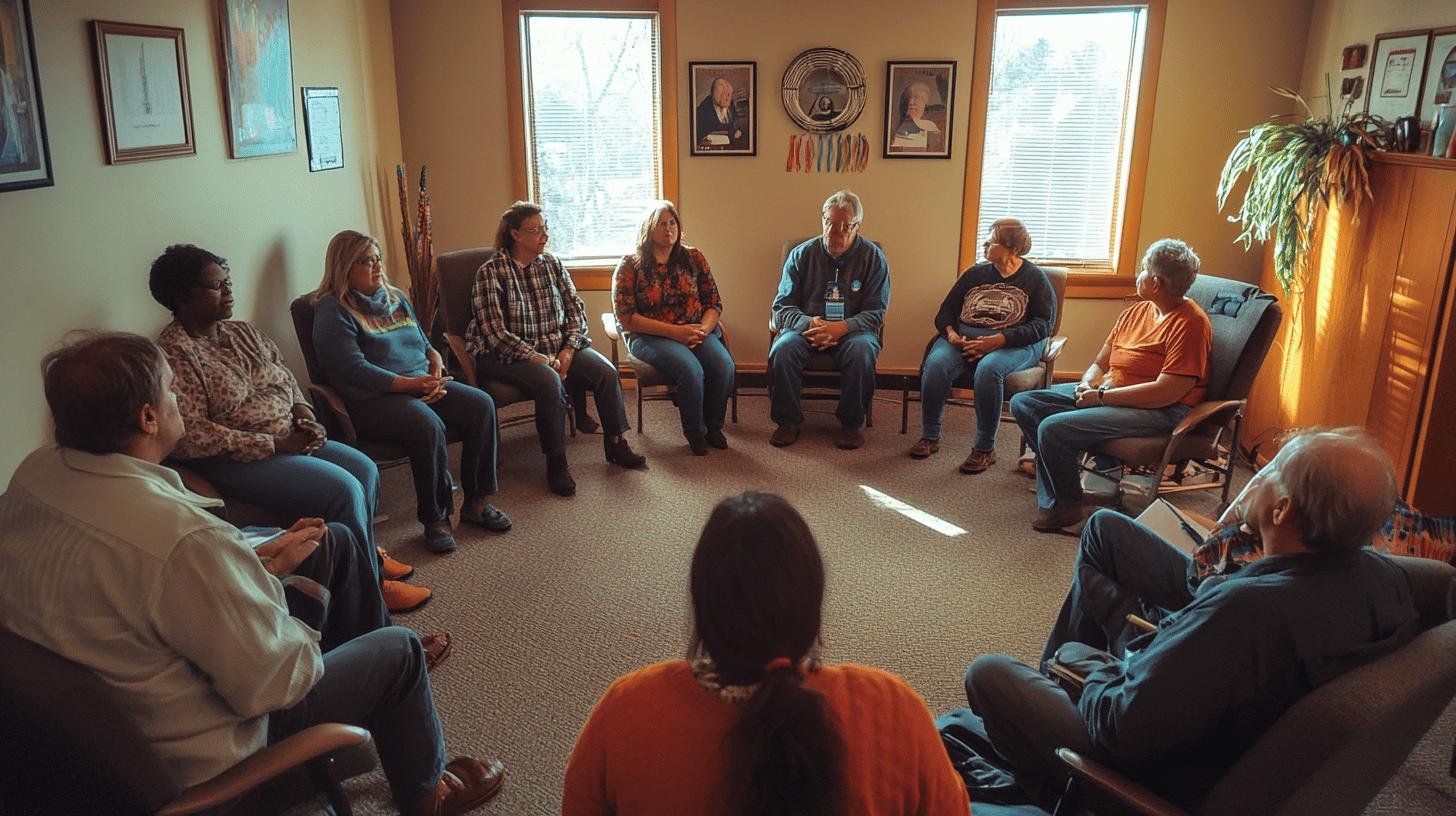 Picture Shows Members of a Support Group