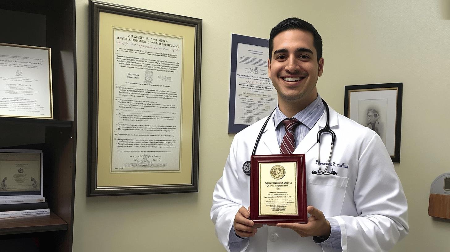 A Doctor Showing His Award-Obesity Management Specialist: Personalized Care for Success