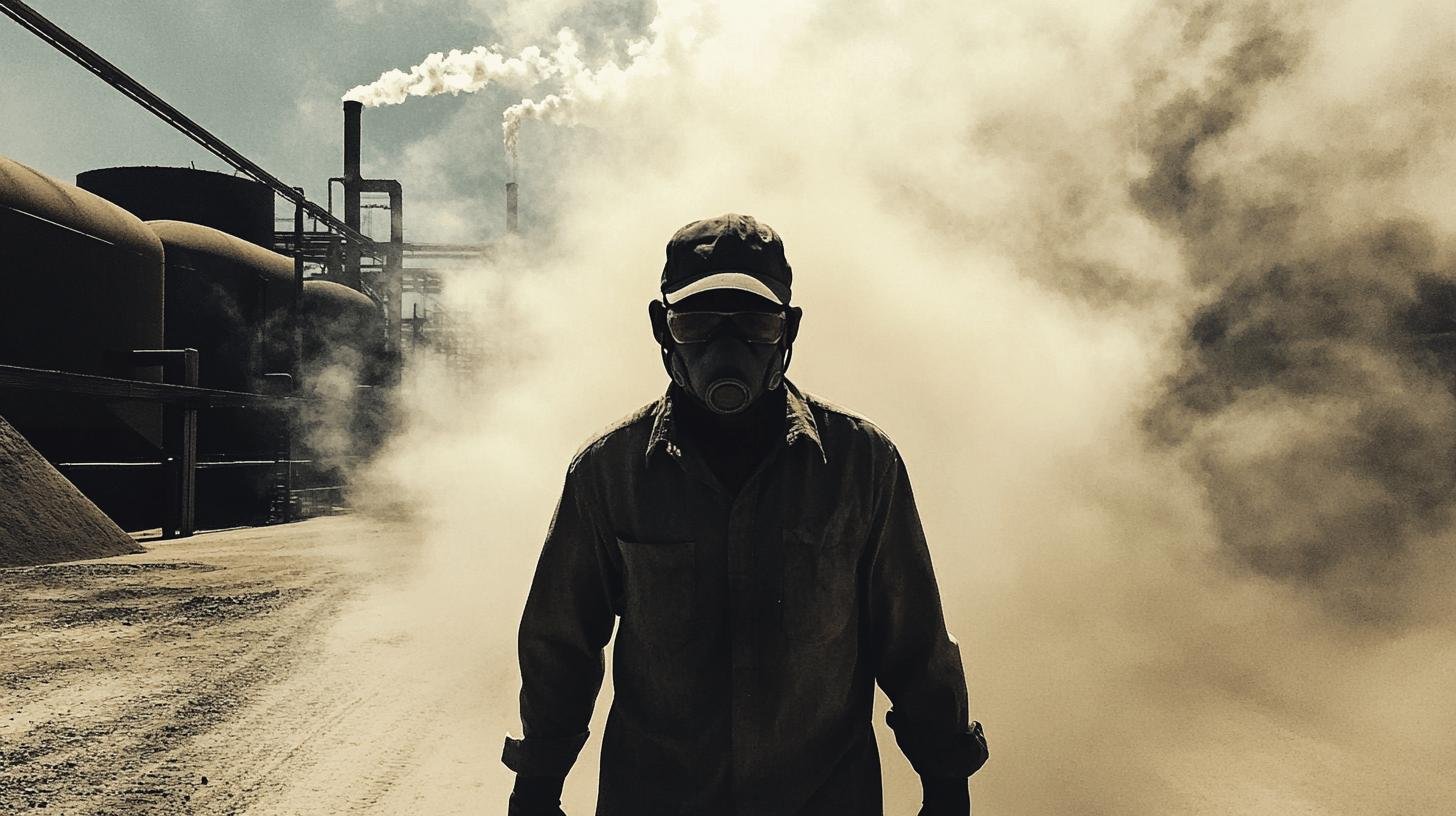 A Man Walking in a Factory Area with His Nose Mask On-Early Warning Signs of COPD