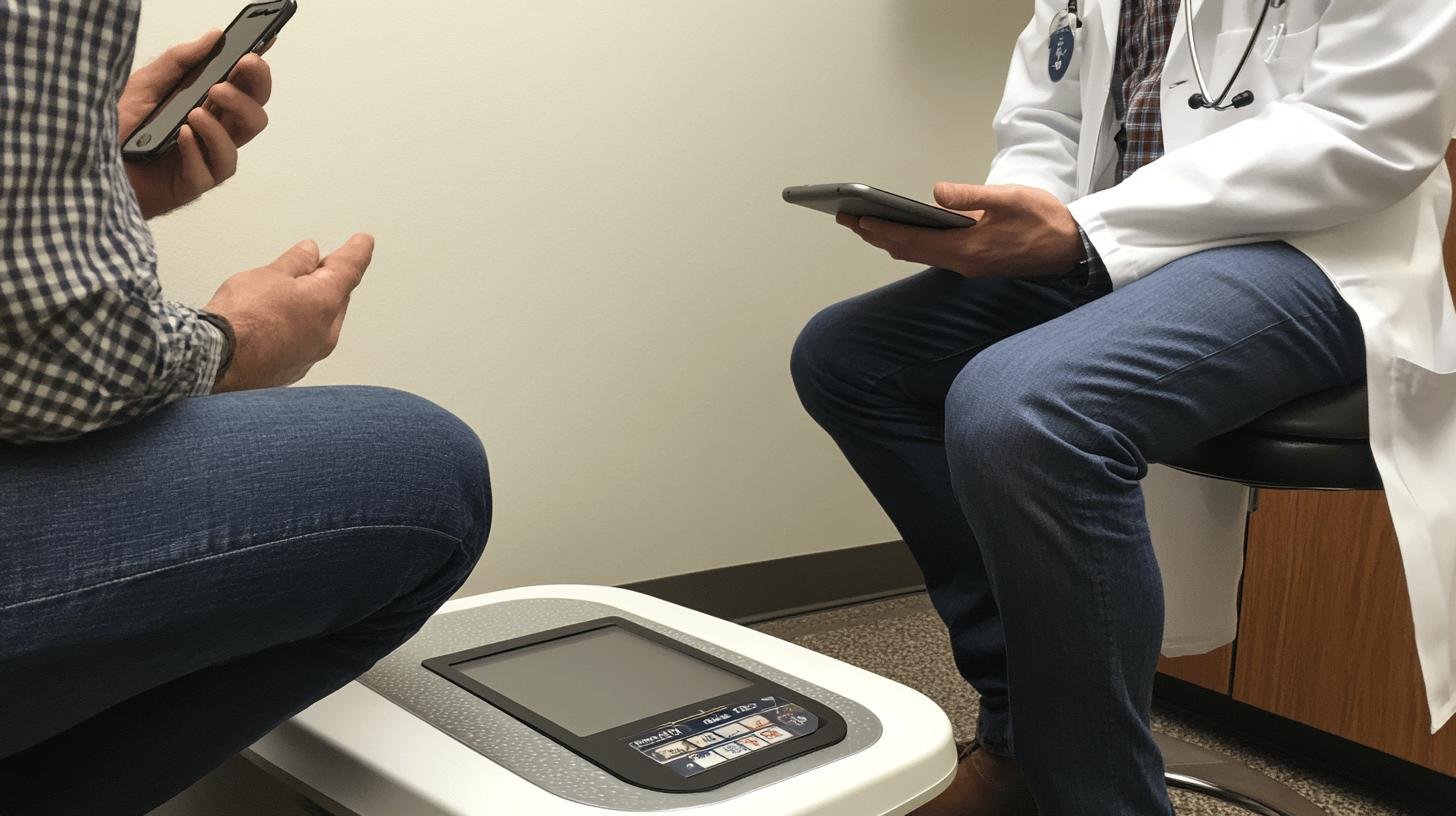 A Doctor and His Patient Looking into their Phones-Why Obesity is a Big Problem