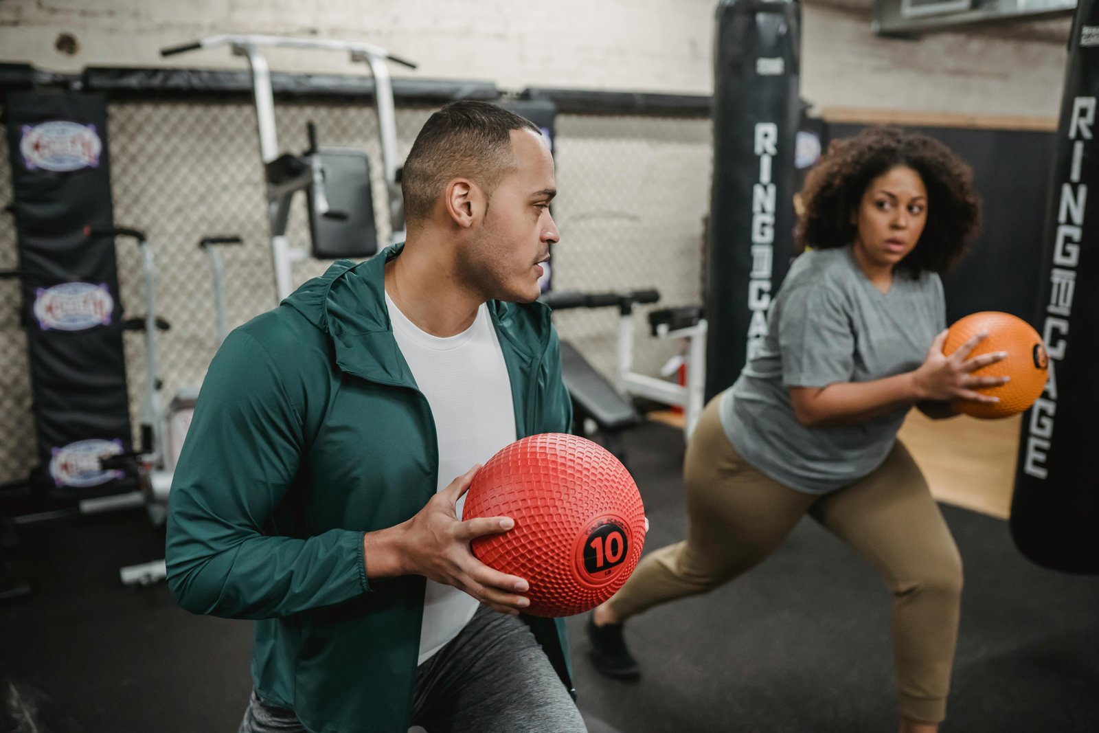 A Man and a Woman Exercising