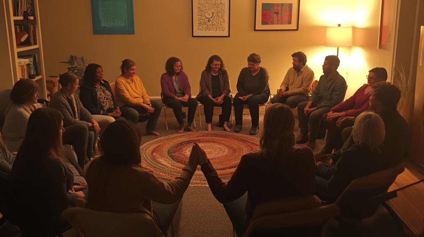 Picture Shows Members of a Support Group