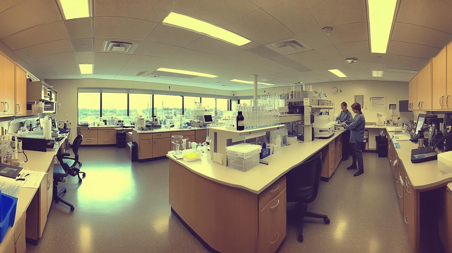 Picture Shows a Large Laboratory Room with Two Scientists-Genetic and Environmental Factors in Autoimmune Liver Diseases