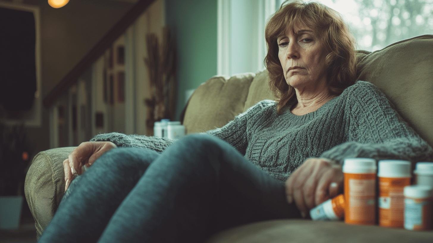 A Woman Sitting on a Couch and Looking at Her Medications by Her Side-Do Autoimmune Diseases Make It Easier to Get Sick