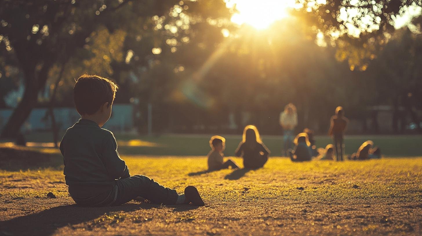 A Child Sitting in Isolation in a Playground-Mental Health Conditions in Children