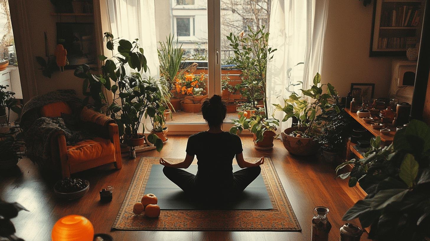 A Lady Having Her Yoga Session