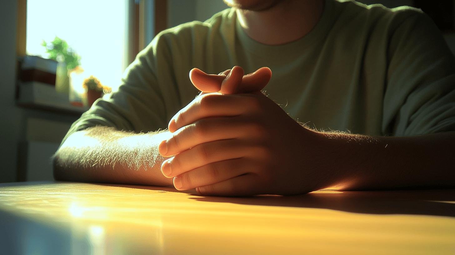 A Man Sitting with His hands Folded on the Table-Neurological Diseases That Cause Tremors