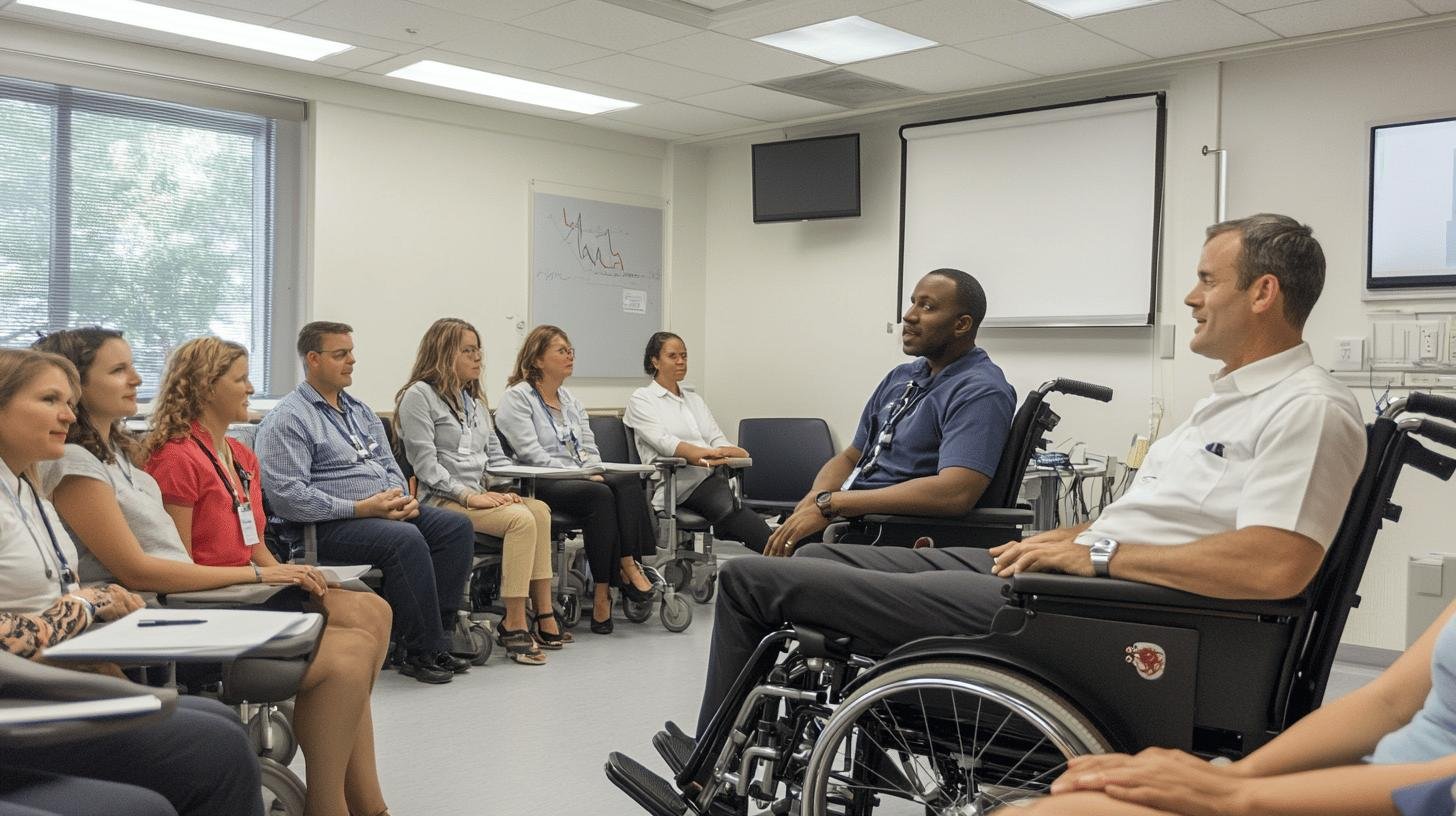 A Group Of People with Disabilities Discussing-Successful Initiatives and Case Studies in Disability Healthcare