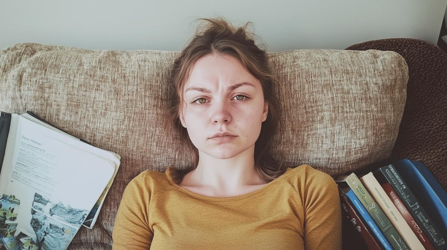 A Young Girl Lying on the Couch with Books at Her Side-Autoimmune Diseases of the Liver