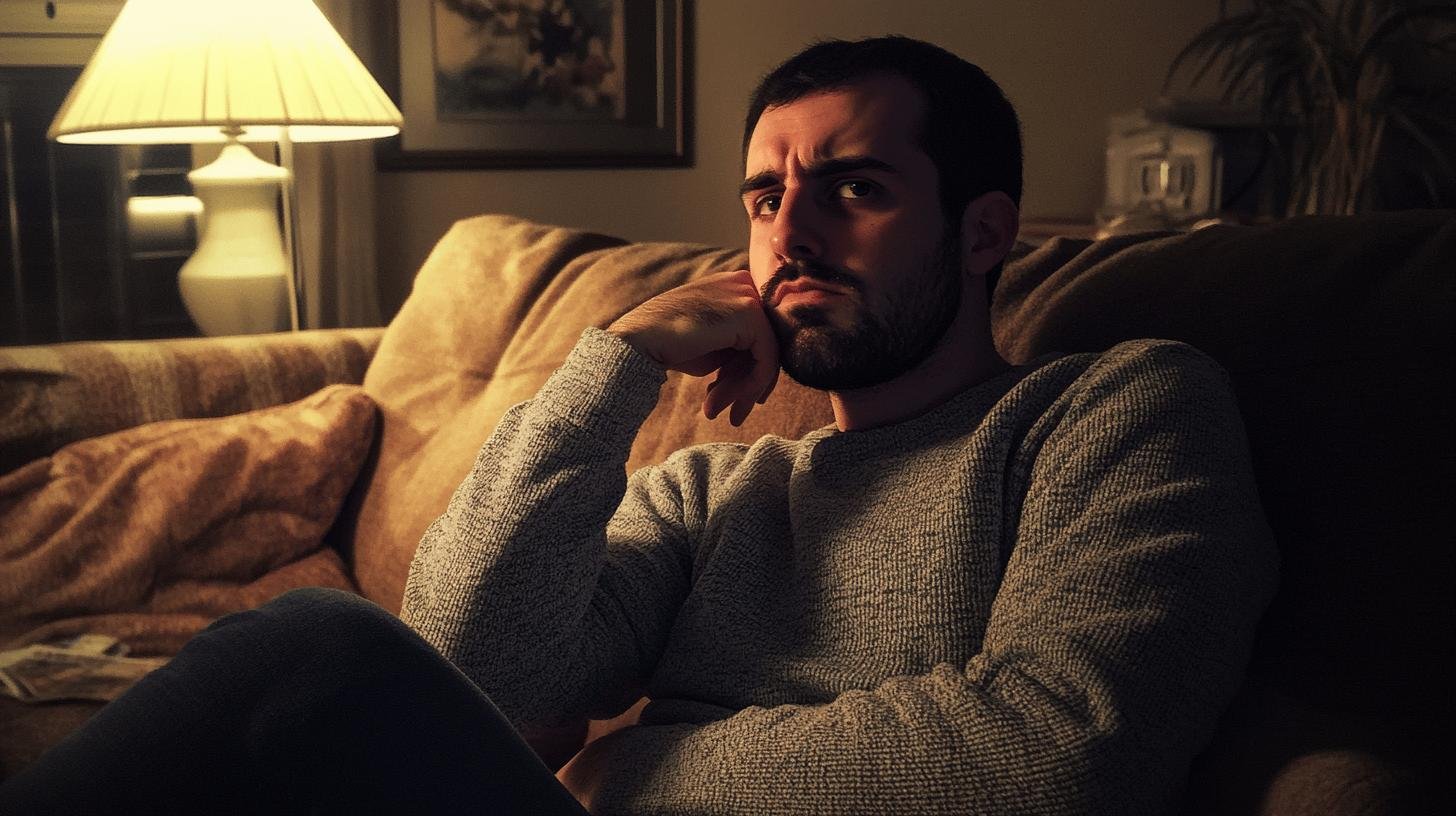 A Man Sitting on His Couch with His Hand on His Jaw in Thought-Autoimmune Diseases in Men: Important Insights Explored