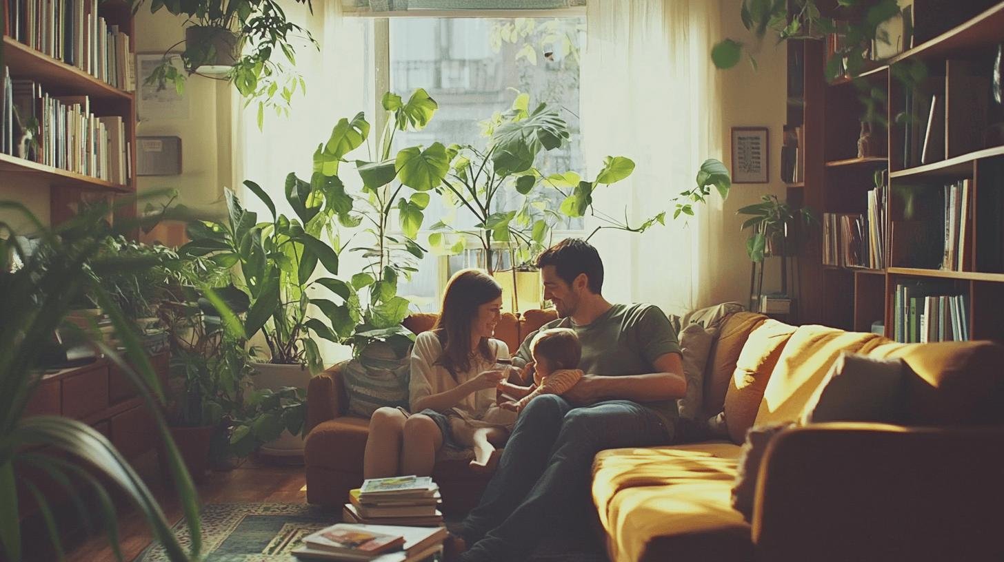 A Husband and Wife Playing with their Baby