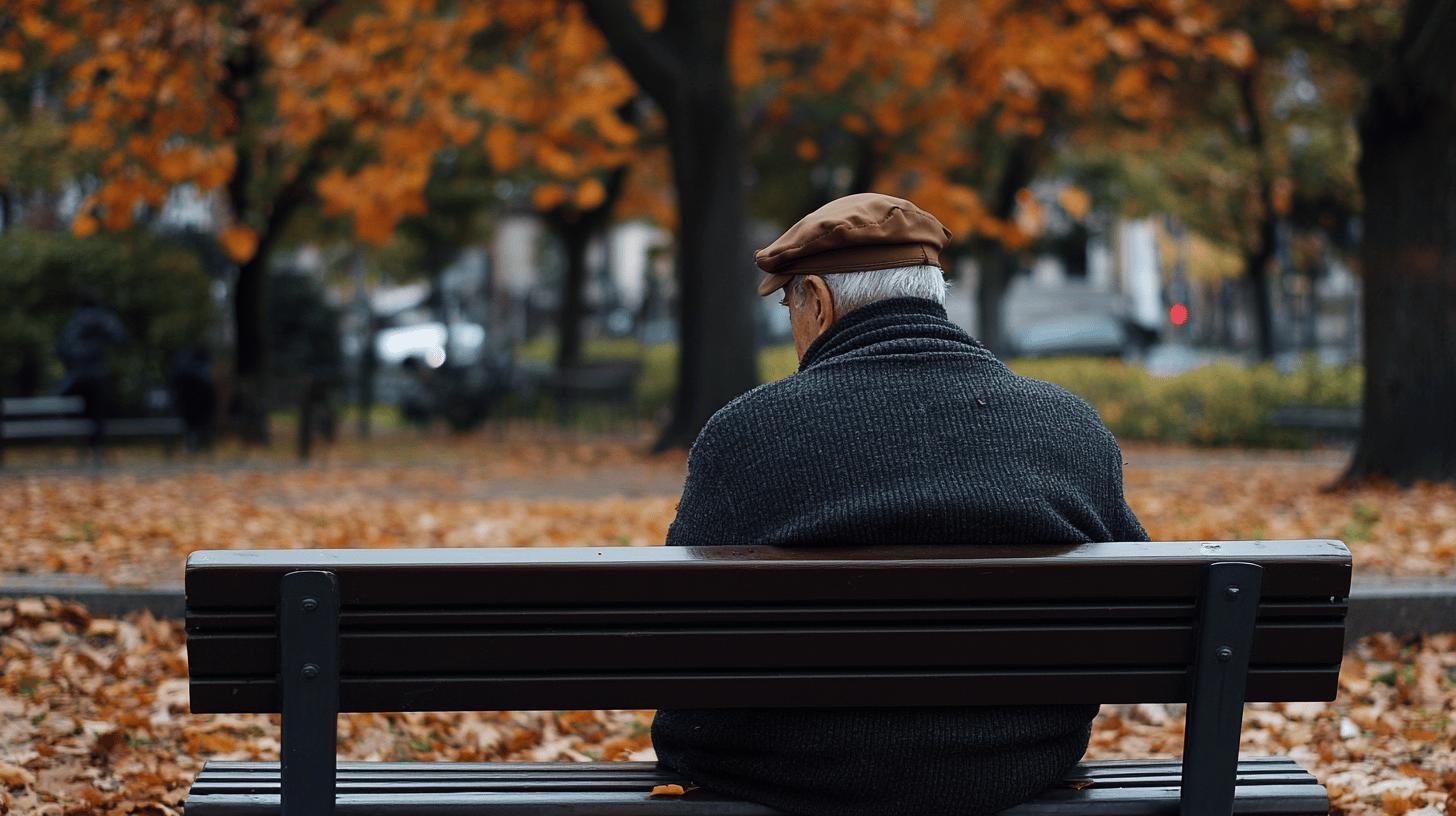 An Old Man Sitting on a Bench in the Park-Impact of Mental Health Conditions on Veterans