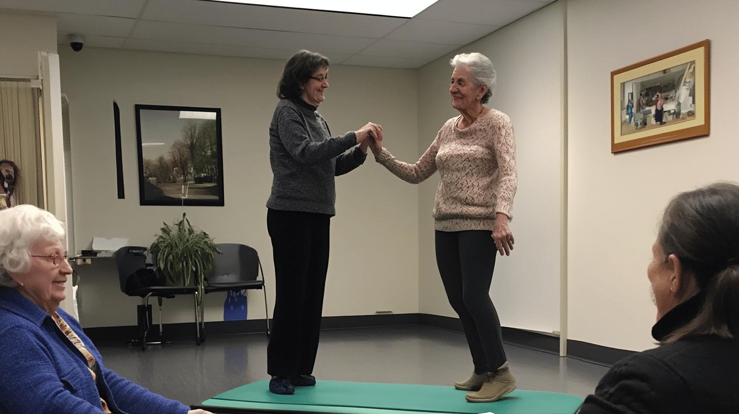 Two Elderly Women Standing and Holding Hands-Neurological Diseases Affecting Balance