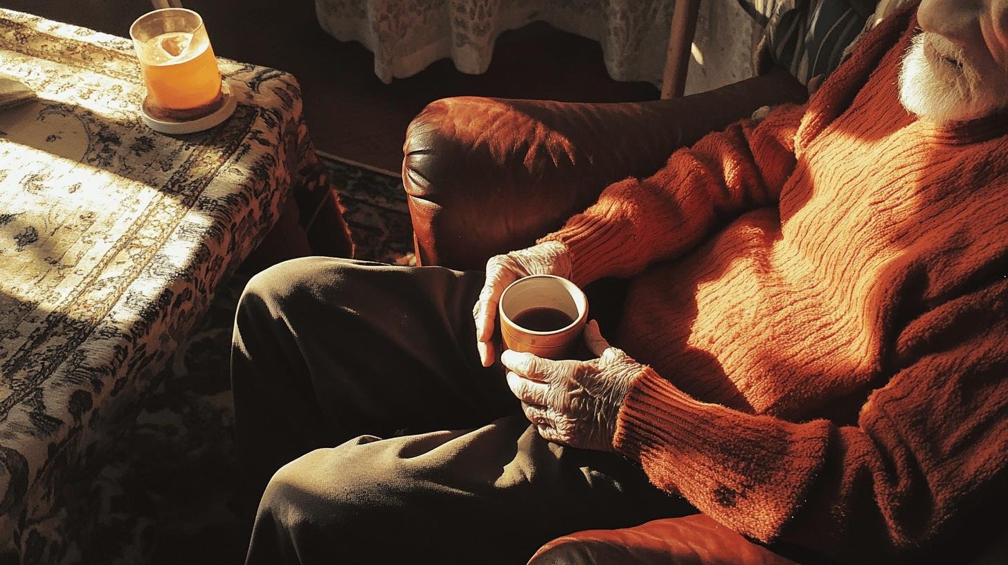 An Elderly Man Sitting With a Cup of Coffee In His Hands-Neurological Diseases That Cause Tremors