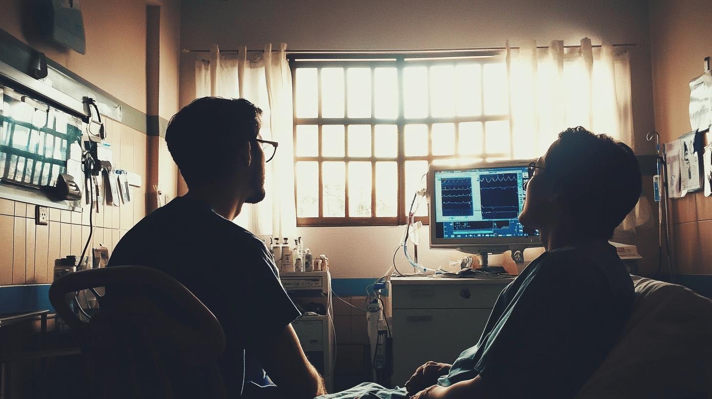 Chronic Respiratory Disease Prevention: A health officer sitting with a patient. 