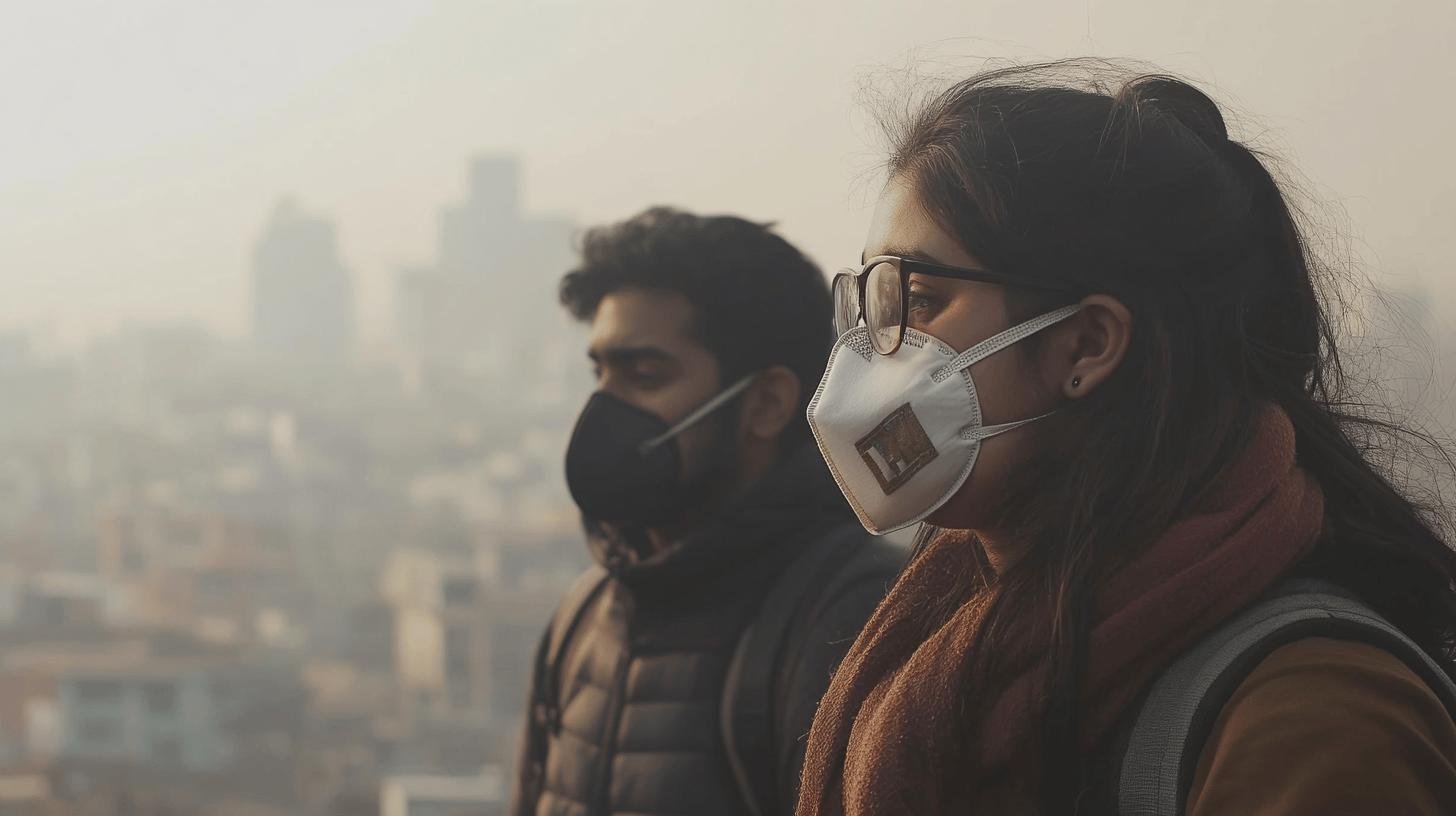 Chronic Lower Respiratory Disease Prevention: two persons  covering their nose with a mask.